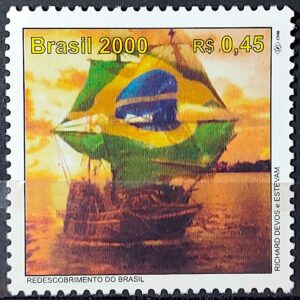 C 2255 Selo 500 Anos Descobrimento do Brasil 2000 Navio Bandeira