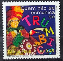 C 2256 Selo 500 Anos Descobrimento do Brasil 2000 Chacrinha Musica Oculos