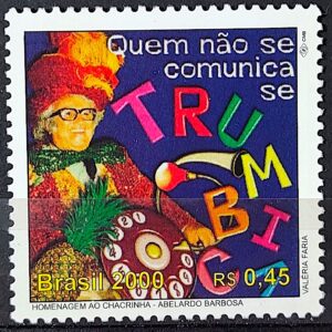 C 2256 Selo 500 Anos Descobrimento do Brasil 2000 Chacrinha Musica Oculos