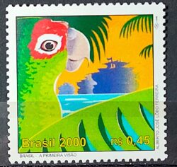C 2257 Selo 500 Anos Descobrimento do Brasil 2000 Papagaio Aves Navio
