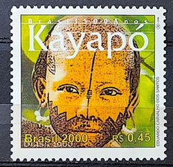 C 2263 Selo 500 Anos Descobrimento do Brasil 2000 Indio Kayapo