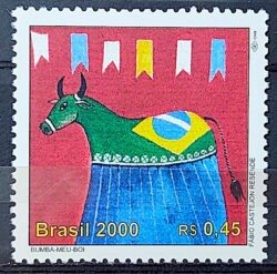 C 2271 Selo 500 Anos Descobrimento do Brasil 2000 Bumba Meu Boi Bandeira