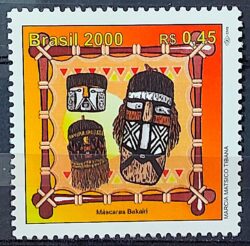 C 2273 Selo 500 Anos Descobrimento do Brasil 2000 Mascaras Indio Bakairi