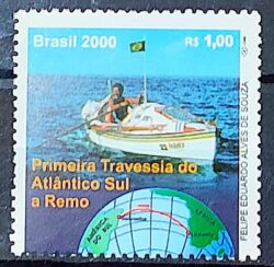 C 2282 Selo Travessia Atlantico Sul Amyr Klink Bandeira Navio Mapa Antartica 2000