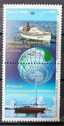 C 2282 Selo Travessia Atlantico Sul Amyr Klink Parati Navio Bandeira Mapa Antartica 2000 Setenant