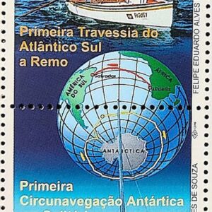 C 2282 Selo Travessia Remo do Atlantico Sul Mapa Bandeira 2000 Setenant