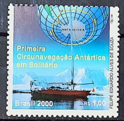 C 2283 Selo Travessia Atlantico Sul Parati Navio Mapa Antartica 2000