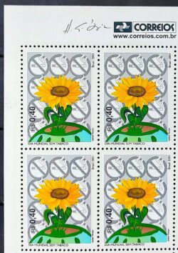 C 2380 Selo Dia Mundial Sem Tabaco Flor 2001 Quadra Vinheta Correios