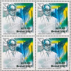 C 2386 Selo Barbosa Lima Sobrinho Jornal Jornalismo 2001 Quadra