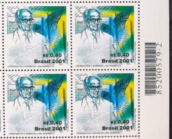 C 2386 Selo Barbosa Lima Sobrinho Jornal Jornalismo 2001 Quadra Codigo de Barras