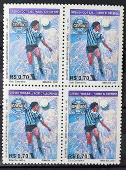 C 2406 Selo Campeoes da Libertadores Futebol Gremio 2001 Quadra
