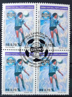 C 2406 Selo Campeoes da Libertadores Futebol Gremio 2001 Quadra CBC RS