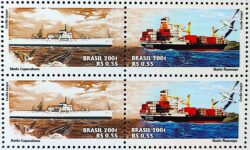C 2436 Selo Marinha Mercante Navio Copacabana e Flamengo 2001 Quadra