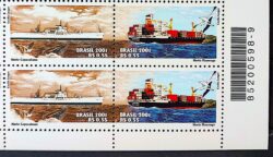 C 2436 Selo Marinha Mercante Navio Copacabana e Flamengo 2001 Quadra Codigo de Barras