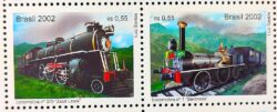 C 2488 Selo Trem Antigo Locomotiva Baroneza Zeze Leoni Bandeira 2002 Serie Completa Setenant