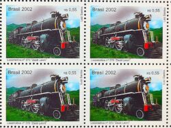 C 2489 Selo Locomotiva Zeze Trem Transporte Bandeira 2002 Quadra Pos BB/BB