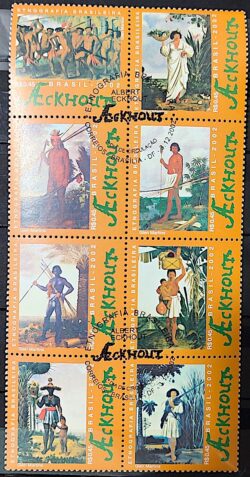 C 2497 Selo Etnografia Brasileira Pintura Arte Ackhout indio Holanda 2002 Serie Completa CBC DF