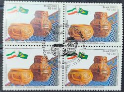 C 2505 Selo Relacoes Diplomaticas Bandeira Ira Arte Ceramica 2002 Quadra CBC Brasilia