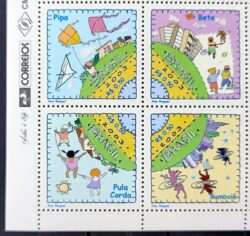 C 2534 Selo Brincadeiras e Jogos de Rua Crianca Infantil 2003 Vinheta Correios