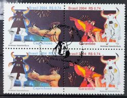 C 2579 Selo Festival de Parintins Boi Musica Turismo 2004 Quadra CBC AM