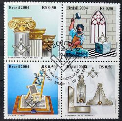 C 2586 Selo Maconaria Ancora Escada Livro 2004 Serie Completa CBC Brasilia