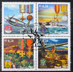 C 2591 Selo 2a Guerra Mundial Exercito Militar Aviao Navio Medalha 2004 CBC Brasilia