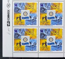 C 2604 Selo 100 Anos do Rotary Internacional 2005 Quadra Vinheta Correios