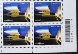 C 2608 Selo Museu Oscar Niemeyer 2005 Quadra Codigo de Barras