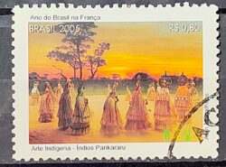 C 2618 Selo Ano do Brasil na Franca Arte Indigena Indio Pankararu 2005 Circulado 2