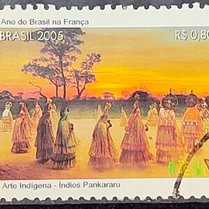 C 2614 Selo Ano do Brasil na Franca Arte Indigena Indio Pankararu 2005 Circulado 2