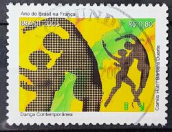 C 2615 Selo Ano do Brasil na Franca Danca 2005 Circulado 1