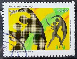 C 2615 Selo Ano do Brasil na Franca Danca 2005 Circulado 2
