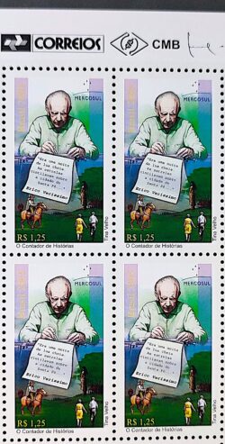C 2619 Selo Erico Verissimo Mercosul Literatura Escritor 2005 Quadra Vinheta Correios