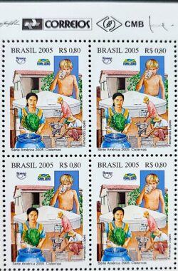 C 2621 Selo Luta Contra a Pobreza Cisternas Fome Zero Agua 2005 Quadra Vinheta Correios