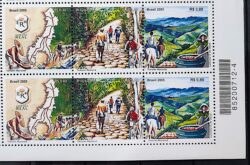 C 2623 Selo Estrada Real Mapa Bicicleta Cavalo Ouro 2005 Sextilha Codigo de Barras