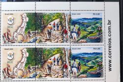 C 2623 Selo Estrada Real Mapa Bicicleta Cavalo Ouro 2005 Sextilha Site