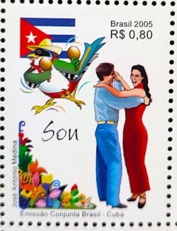 C 2627 Selo Emissao Conjunta Brasil Cuba Son Bandeira Danca Ave 2005