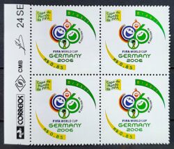 C 2647 Selo Copa do Mundo de Futebol da Alemanha 2006 Quadra Vinheta Correios