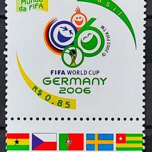 C 2647 Selo Copa do Mundo de Futebol da Alemanha Bandeira Chile Portugal 2006