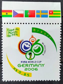C 2647 Selo Copa do Mundo de Futebol da Alemanha Bandeira Republica Tcheca Suecia Portugal 2006