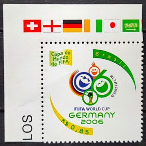 C 2647 Selo Copa do Mundo de Futebol da Alemanha Bandeira Suica Inglaterra Irlanda Japao 2006