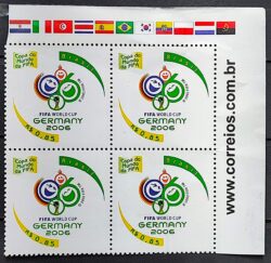 C 2647 Selo Copa do Mundo de Futebol da Alemanha Bandeira Turquia Espanha 2006 Quadra Vinheta Site