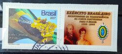 C 2677 Selo Personalizado Bandeira e Ipe Exercito Brasileiro Militar 2007 Circulado 2