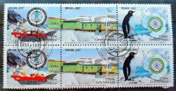 C 2678 Selo Estacao Antartica Comandante Ferraz Navio Mapa Pinguim Bandeira 2007 Sextilha CBC Brasilia