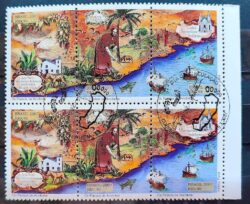 C 2681 Selo Passos de Anchieta Mapa Navio Religiao Igreja 2007 Sextilha CBC ES