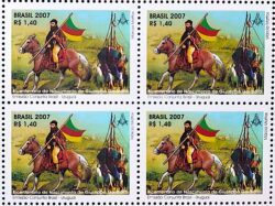 C 2696 Selo 200 Anos Giuseppe Garibaldi Revolucao Farroupilha Navio Cavalo 2007 Quadra