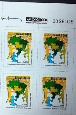 C 2729 Selo Conferencia Nacional da Juventude Mapa 2008 Quadra Vinheta Correios