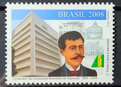 C 2735 Selo Centenario da Associacao Brasileira de Imprensa Jornalismo 2008