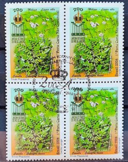 C 2751 Selo 200 Anos do Jardim Botanico Flora 2008 Quadra CBC RJ