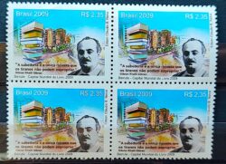 C 2801 Selo Relacoes Diplomaticas Libano Literatura Khalil Gibran 2009 Quadra